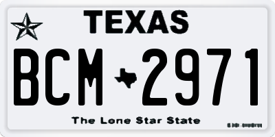 TX license plate BCM2971