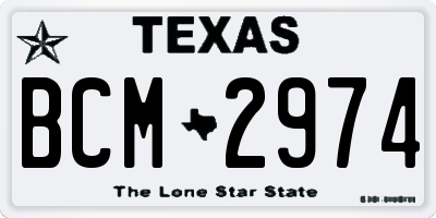 TX license plate BCM2974