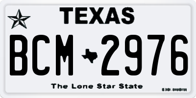 TX license plate BCM2976