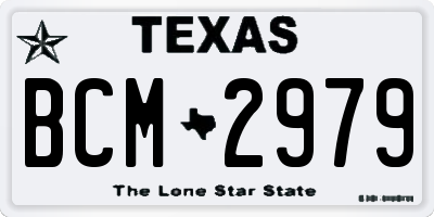 TX license plate BCM2979
