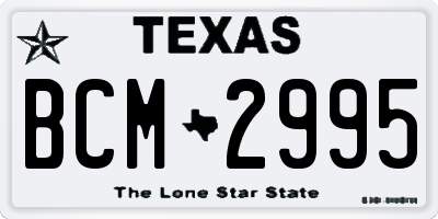 TX license plate BCM2995