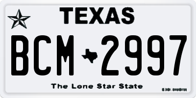 TX license plate BCM2997