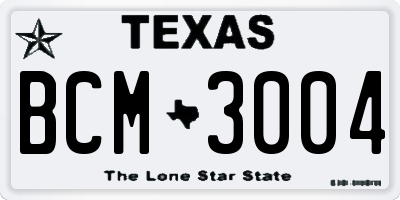 TX license plate BCM3004