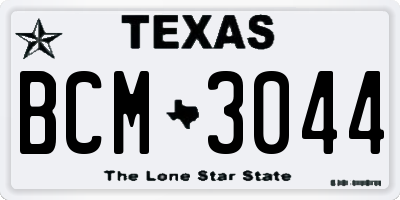 TX license plate BCM3044