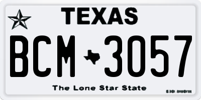 TX license plate BCM3057