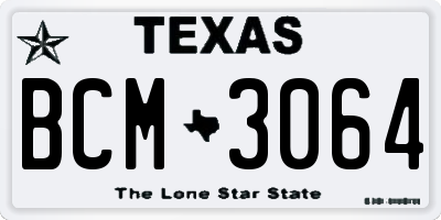 TX license plate BCM3064