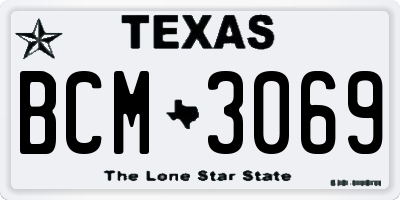 TX license plate BCM3069