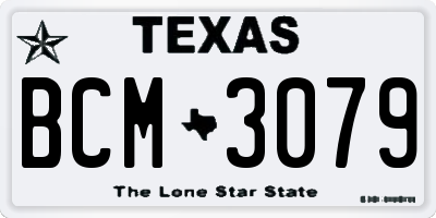 TX license plate BCM3079
