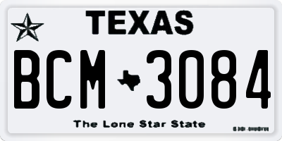 TX license plate BCM3084