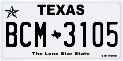 TX license plate BCM3105