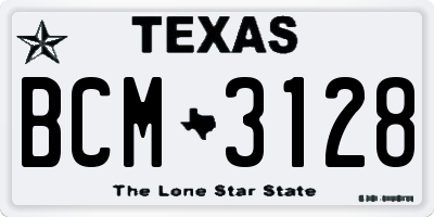 TX license plate BCM3128