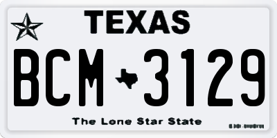 TX license plate BCM3129