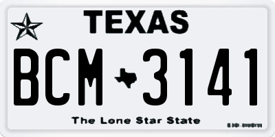TX license plate BCM3141