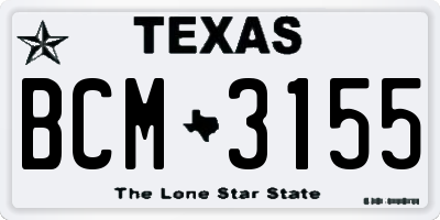 TX license plate BCM3155