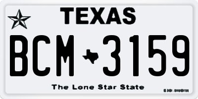 TX license plate BCM3159