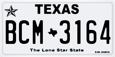 TX license plate BCM3164