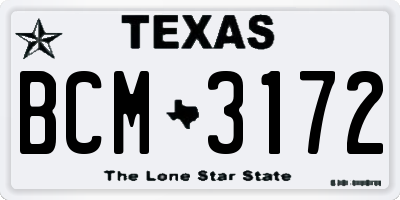 TX license plate BCM3172