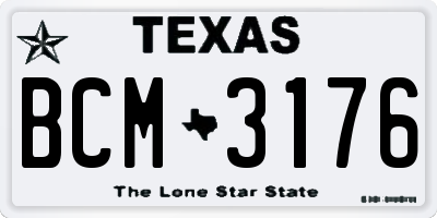 TX license plate BCM3176
