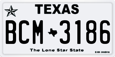 TX license plate BCM3186