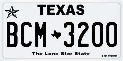 TX license plate BCM3200