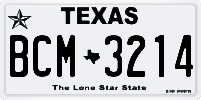 TX license plate BCM3214