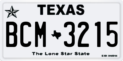TX license plate BCM3215