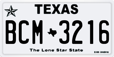 TX license plate BCM3216