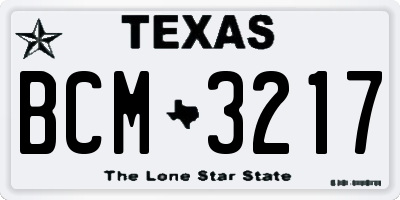 TX license plate BCM3217