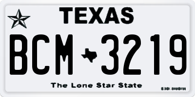 TX license plate BCM3219