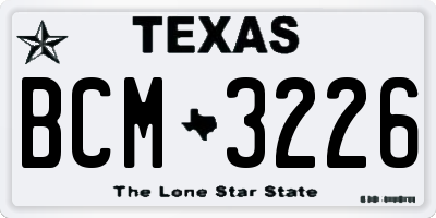TX license plate BCM3226