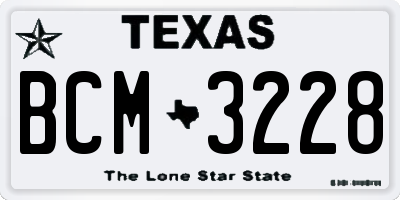 TX license plate BCM3228