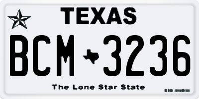 TX license plate BCM3236