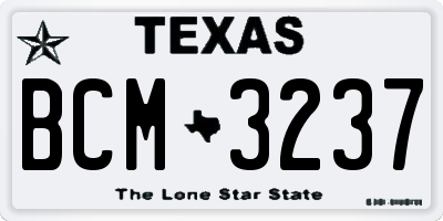 TX license plate BCM3237