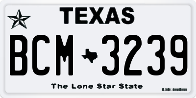 TX license plate BCM3239