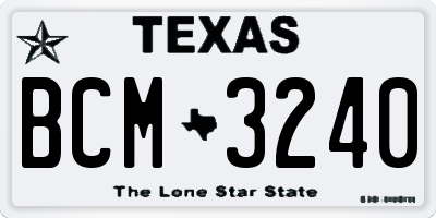 TX license plate BCM3240