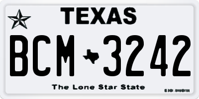 TX license plate BCM3242