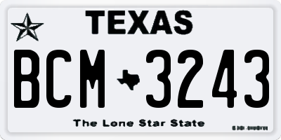 TX license plate BCM3243