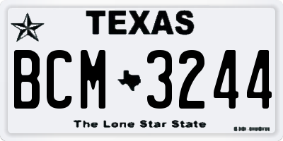 TX license plate BCM3244