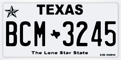 TX license plate BCM3245
