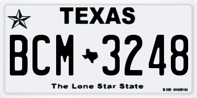 TX license plate BCM3248