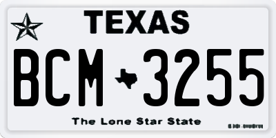 TX license plate BCM3255