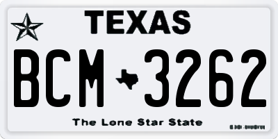 TX license plate BCM3262