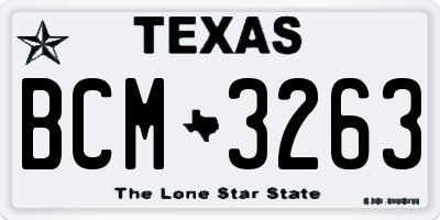 TX license plate BCM3263