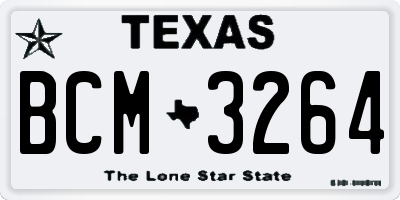 TX license plate BCM3264