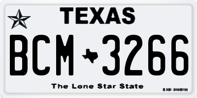 TX license plate BCM3266