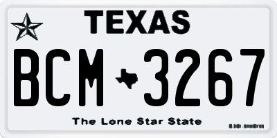 TX license plate BCM3267