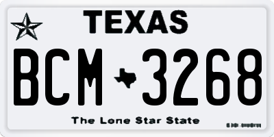 TX license plate BCM3268