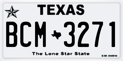 TX license plate BCM3271