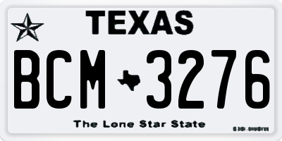 TX license plate BCM3276