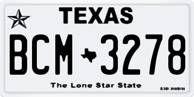 TX license plate BCM3278
